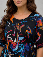 Abstract Print Multi Rayon Maternity Nightdress