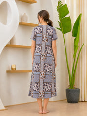 Geometric Print Multi Rayon Maternity Nightdress