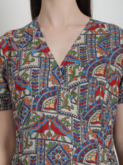 Geometric Print Multi Rayon Maternity Nightdress