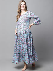 Purple Floral Maternity dress