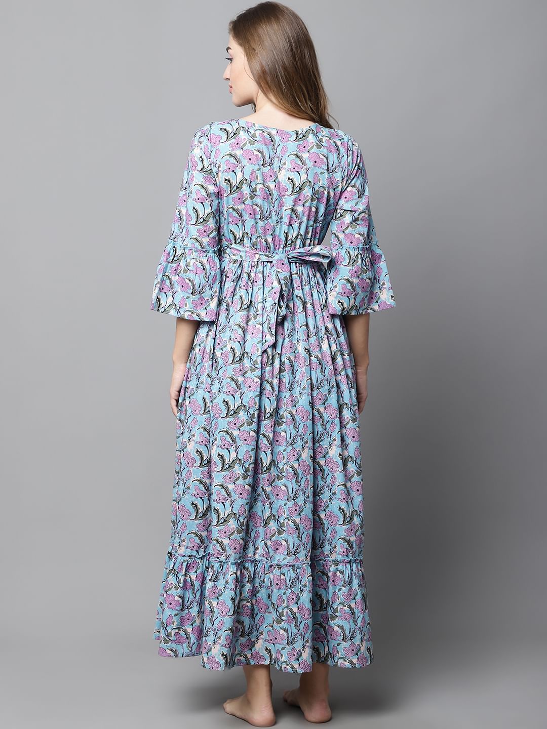 Purple Floral Maternity dress