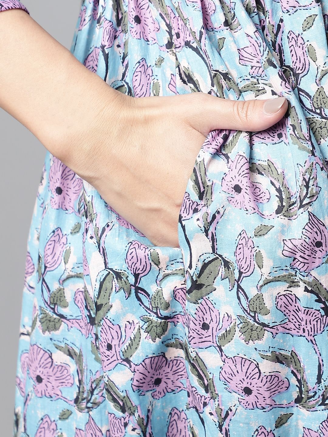 Purple Floral Maternity dress