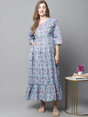 Purple Floral Maternity dress