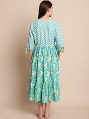 Turquoise & Yellow Floral Maternity Dress