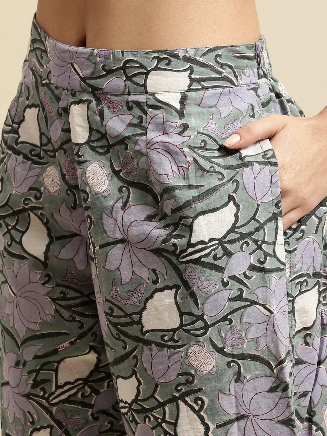 Green Sanganeri Handblock Floral Print Co-ord Set
