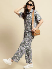 Green Sanganeri Handblock Floral Print Co-ord Set
