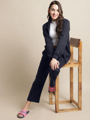 Fleece Navy Blue Winter Night Suit