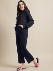 Fleece Navy Blue Winter Night Suit