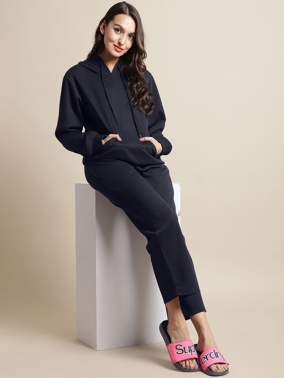 Fleece Navy Blue Winter Night Suit