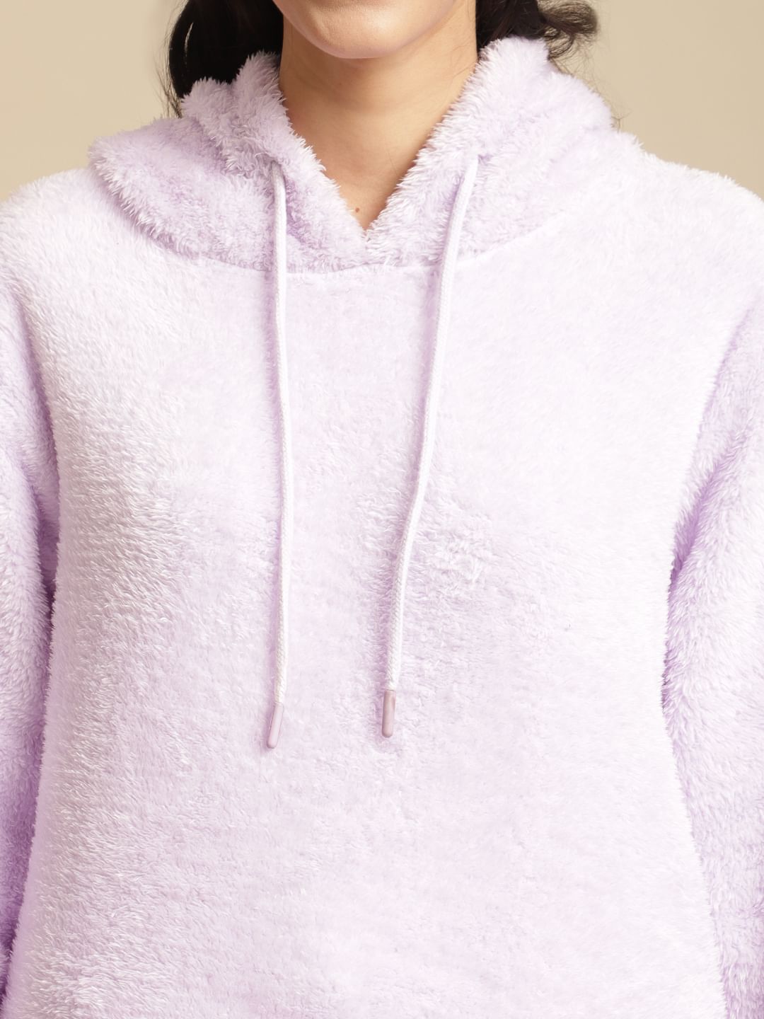 Lavender Faux Fur Winter Night Suit