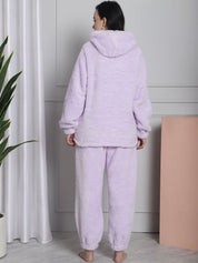 Lilac Faux Fur Winter Night Suit