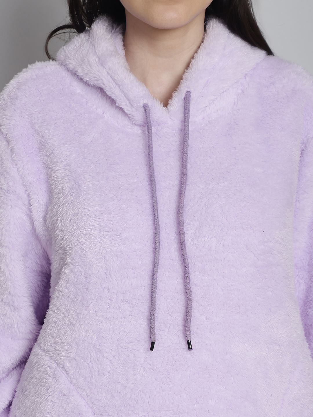 Lilac Faux Fur Winter Night Suit