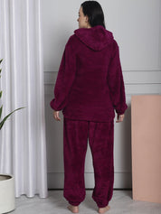 Purple Faux Fur Winter Night Suit