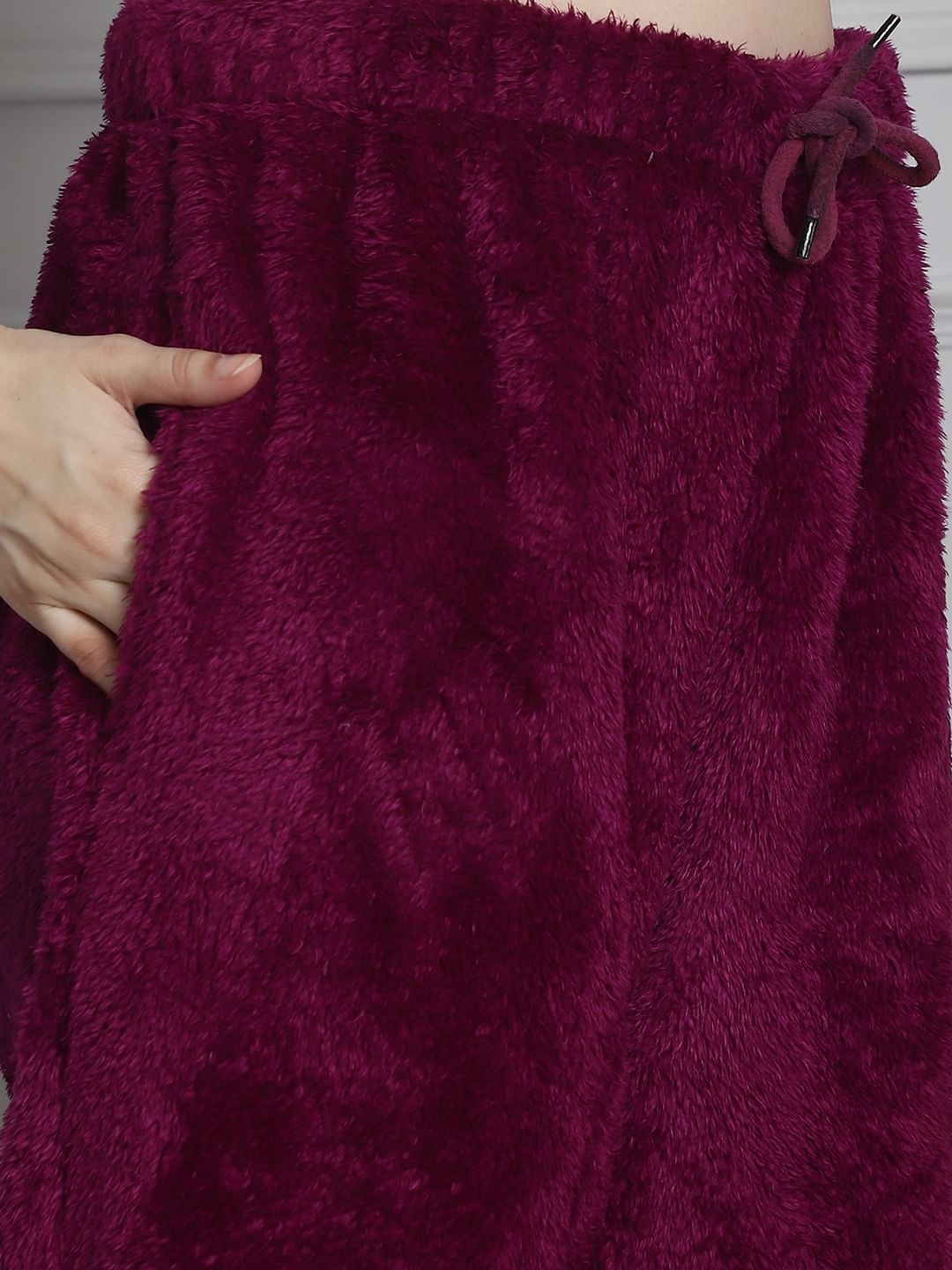 Purple Faux Fur Winter Night Suit