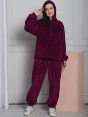 Purple Faux Fur Winter Night Suit