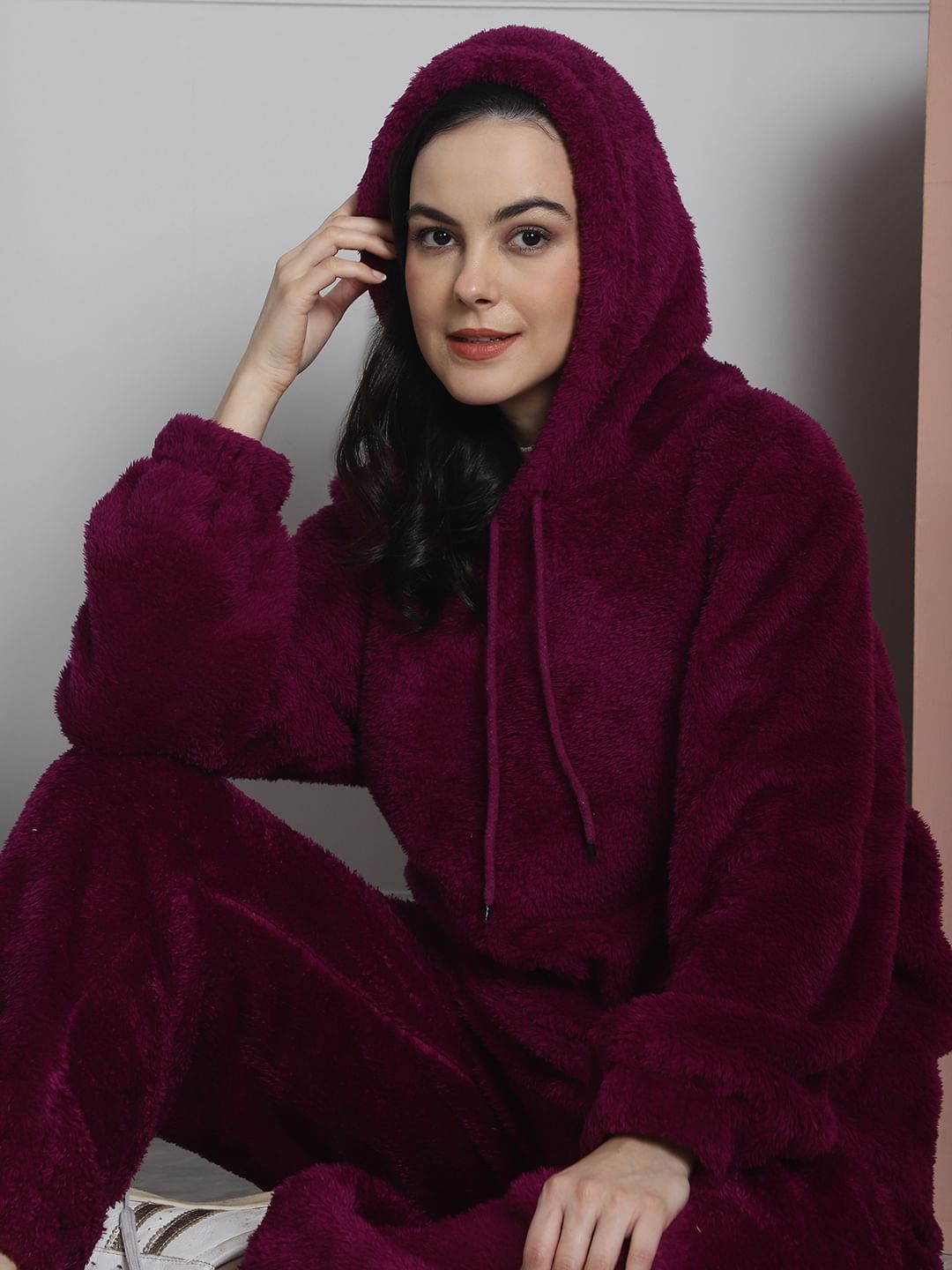Purple Faux Fur Winter Night Suit