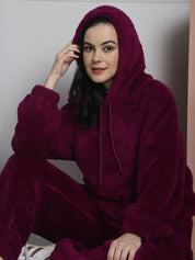 Purple Faux Fur Winter Night Suit