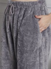 Grey Faux Fur Winter Night Suit