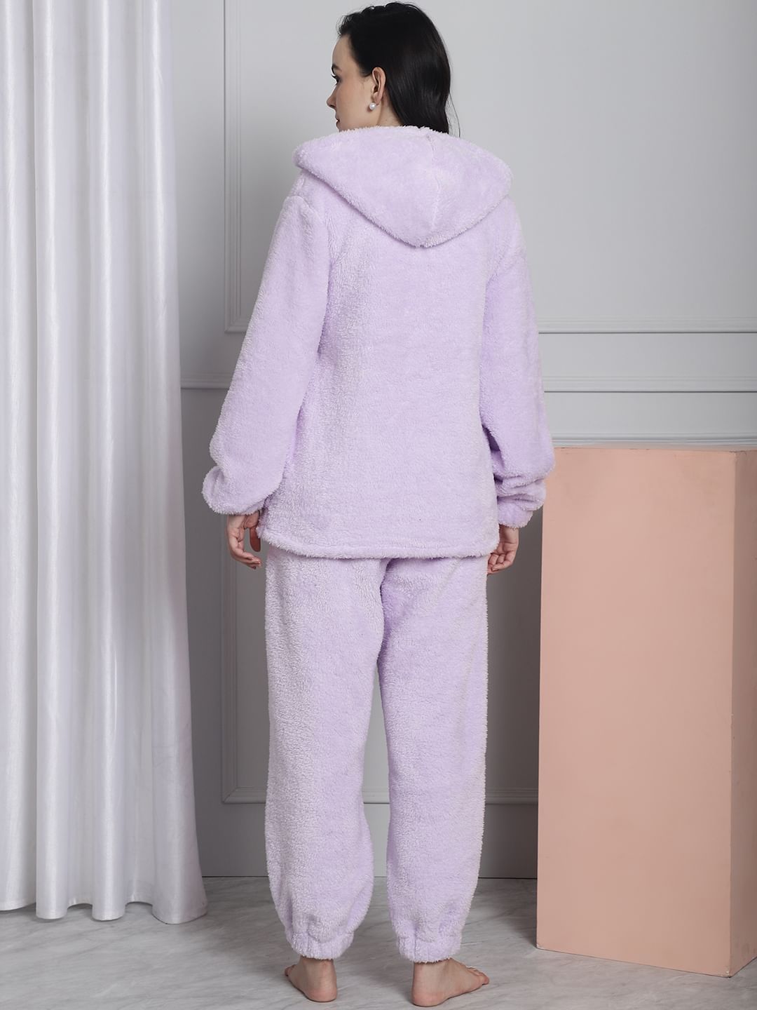Lilac Faux Fur Winter Night Suit