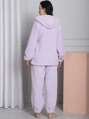 Lilac Faux Fur Winter Night Suit