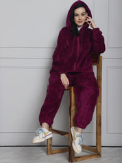 Purple Faux Fur Winter Night Suit