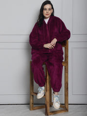 Purple Faux Fur Winter Night Suit