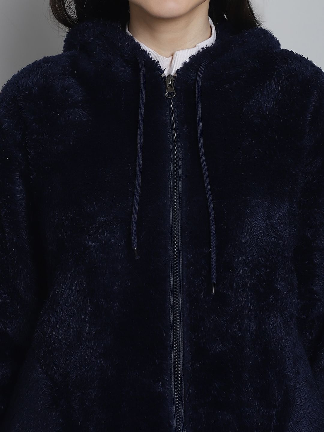 Navy Faux Fur Winter Night Suit