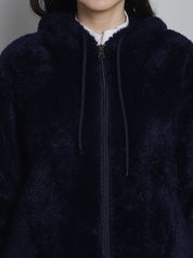 Navy Faux Fur Winter Night Suit