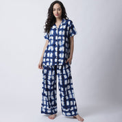 Cotton Tie-Dye Night Suit set of Shirt & Pyjama trouser