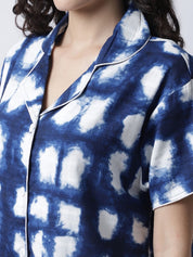 Cotton Tie-Dye Night Suit set of Shirt & Pyjama trouser