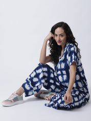 Cotton Tie-Dye Night Suit set of Shirt & Pyjama trouser