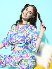 Blue Floral Printed Co-ord set