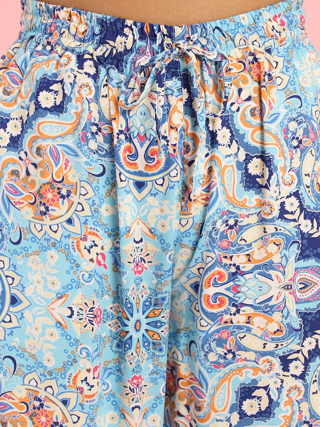 Floral Print Rayon Blue Co-Ord Set