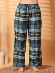 Green Checkered Flannel Maternity Night Suit