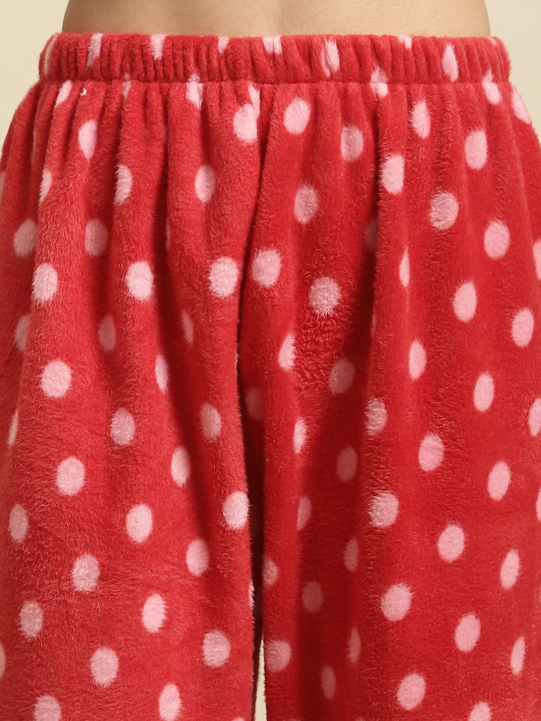 Red Polka Dot Woolen Night Suit