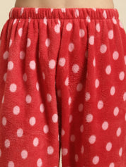 Red Polka Dot Woolen Night Suit