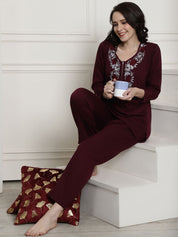 Purple Winter Night Suit