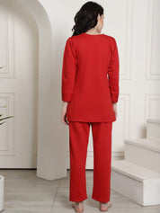 Red Winter Night Suit