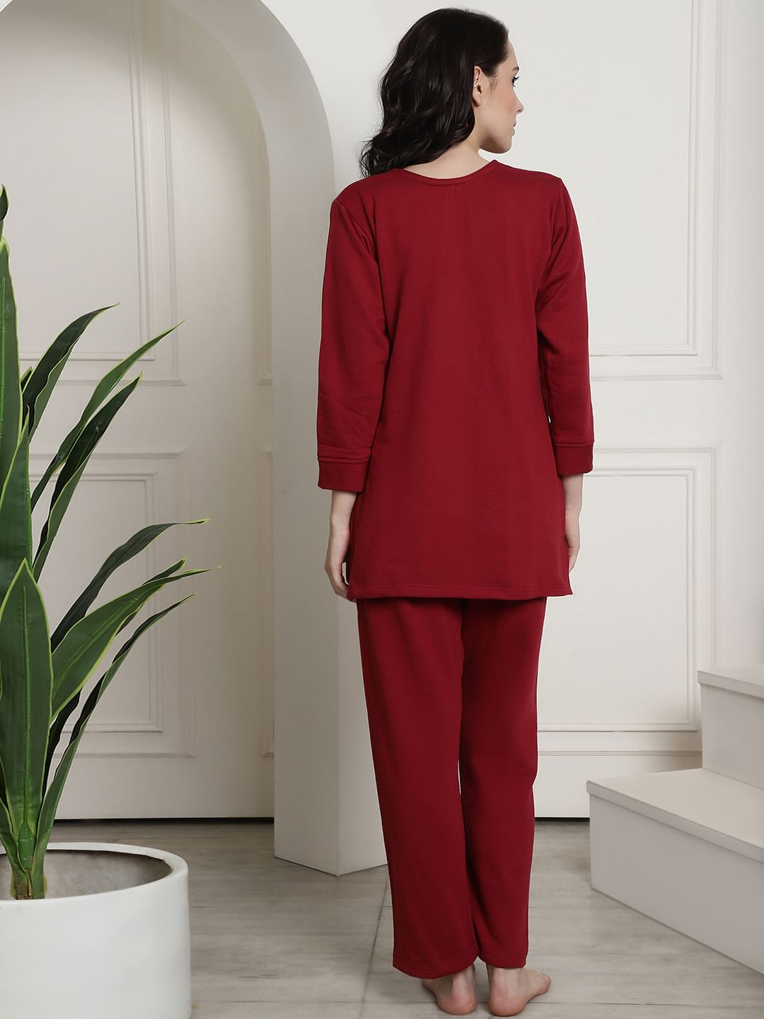 Maroon Winter Night Suit