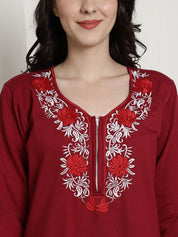 Maroon Winter Night Suit