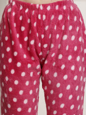 Pink Polka Dots Winter Night Suit