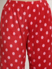 Red Polka Dots Winter Night Suit