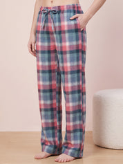 Multicolor  Checkered Flannel Flannel Night Suit
