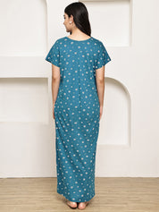 Teal Floral Hosiery Nighty
