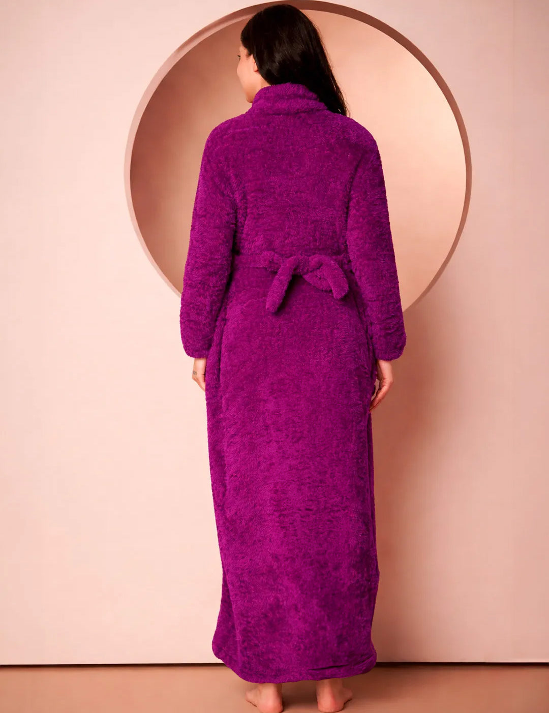 Purple Blanket Fur Maternity Winter Nighty