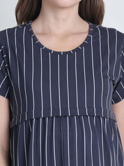 Secret Wish Grey Lining Hosiery Maternity Nighty