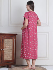 Secret Wish Pink Star Hosiery Maternity Nighty