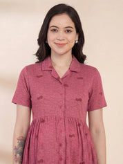 Red Heart Hosiery Padded Maternity Nighty