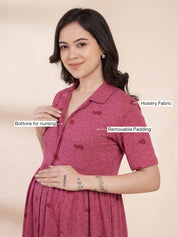 Red Heart Hosiery Padded Maternity Nighty