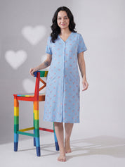Sky Blue Candy Hosiery Zipless Maternity Nighty